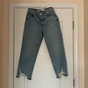 Express Distressed Light-Wash Dad Jean